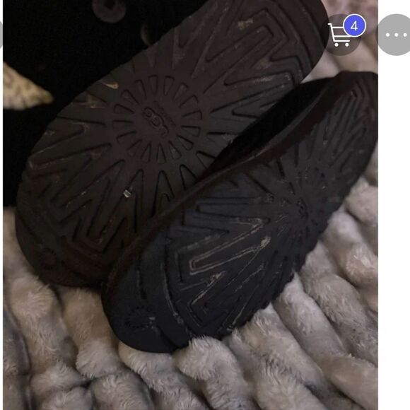 Black fringe Cardy sweater knit pull on button up boots, 9.5 guc - Picture 6 of 10